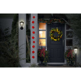 Décoration extérieure de vrille de Noël à LED "Noel" en métal et en plastique en vert et en or, avec des LED fermement intégrées
