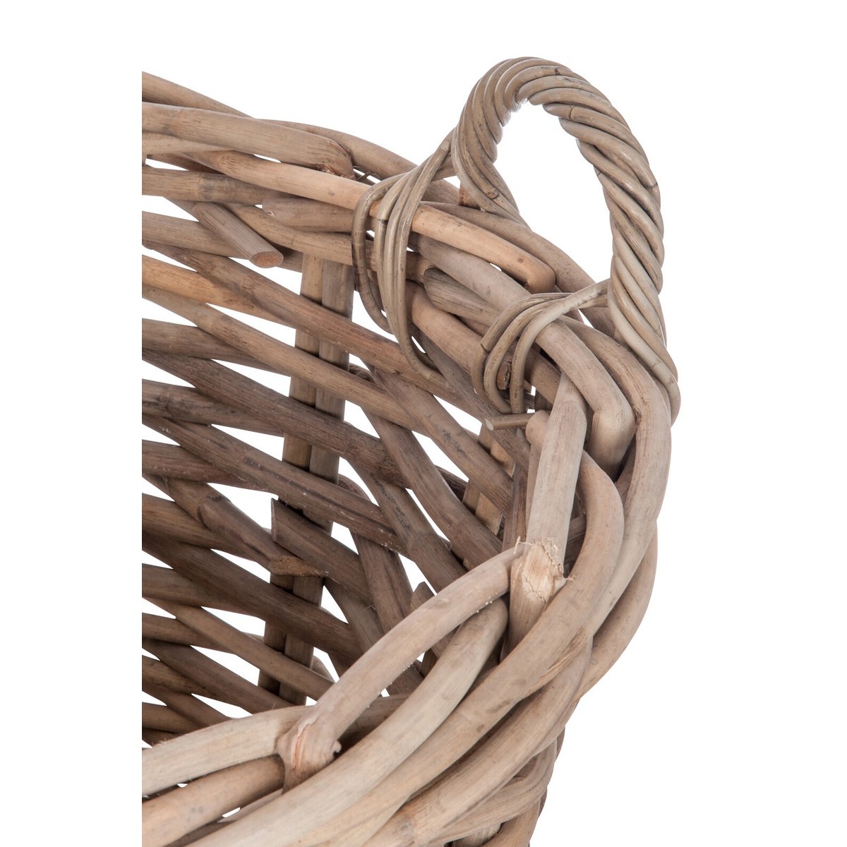 Panier J-Line Rond + Poignée - osier - naturel - 2 pièces