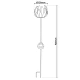 Brochette solaire LED "Fleur", pour la brochette à l'extérieur, en métal et en plastique en cuivre, avec LED intégrée