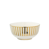 Bol J-Line Stripe - porcelaine - or/blanc - lot de 2