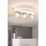 3 taches de plafond LED "Ronda" Ø 50 cm, en métal et en plastique, blanc, gu10, taches à l'intérieur