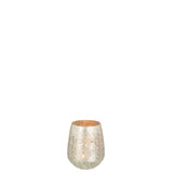 Bougeoir J-Line Glitter en verre doré, vue de face