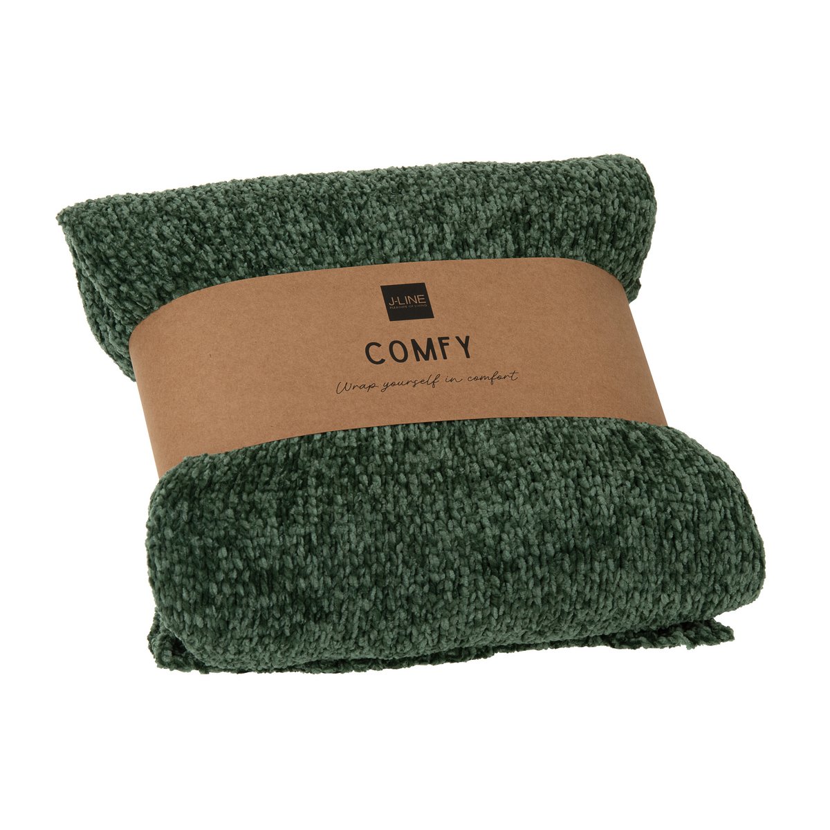 Couverture J-Line drapée sur un canapé moderne