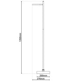 LED sans fil LED "Lupa", 135 cm de haut, aluminium blanc et plastique, LED intégrée, 2400 lm, dimmable, fonction CCT, 3000-6500 K, changeur de lumière RGB