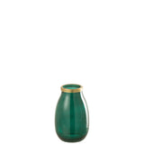 Vase J-Line Gold Board en verre vert, design moderne et élégant