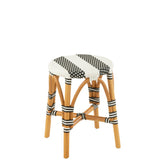 Tabouret rotin noir J-Line avec accessoires de décoration