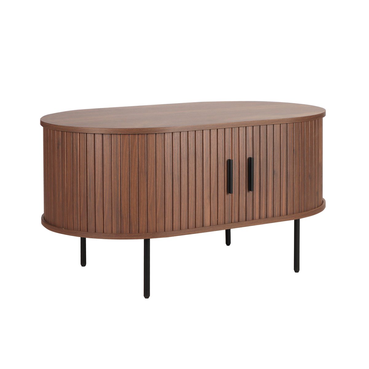 Vue de face de la table basse avec portes coulissantes