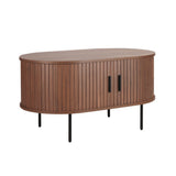 Vue de face de la table basse avec portes coulissantes