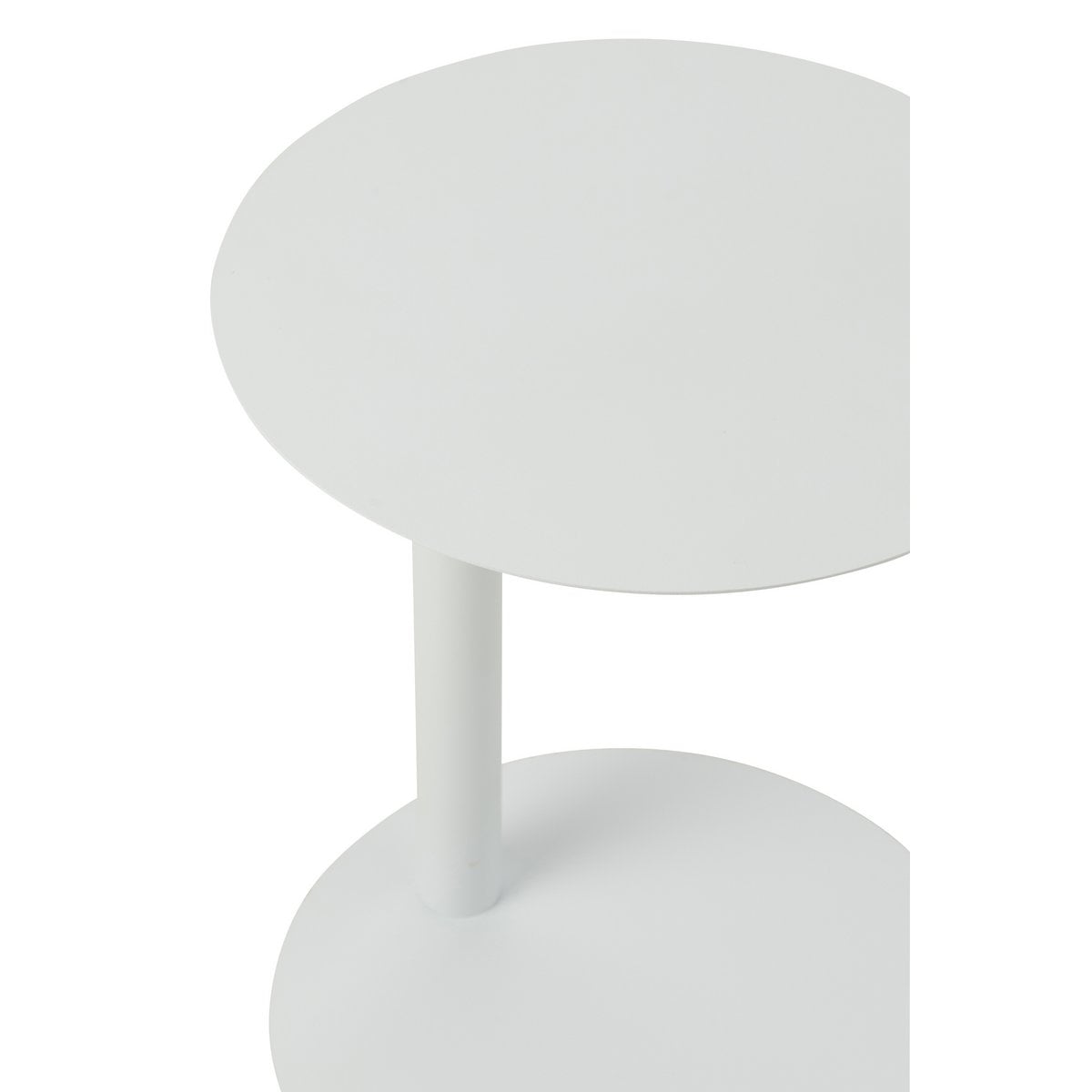 Table d'appoint J-Line ronde en métal blanc, ambiance déco moderne