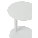 Table d'appoint J-Line ronde en métal blanc, ambiance déco moderne