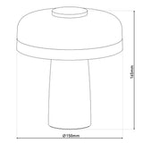 Table sans fil PilU en métal menthe avec éclairage LED intégré