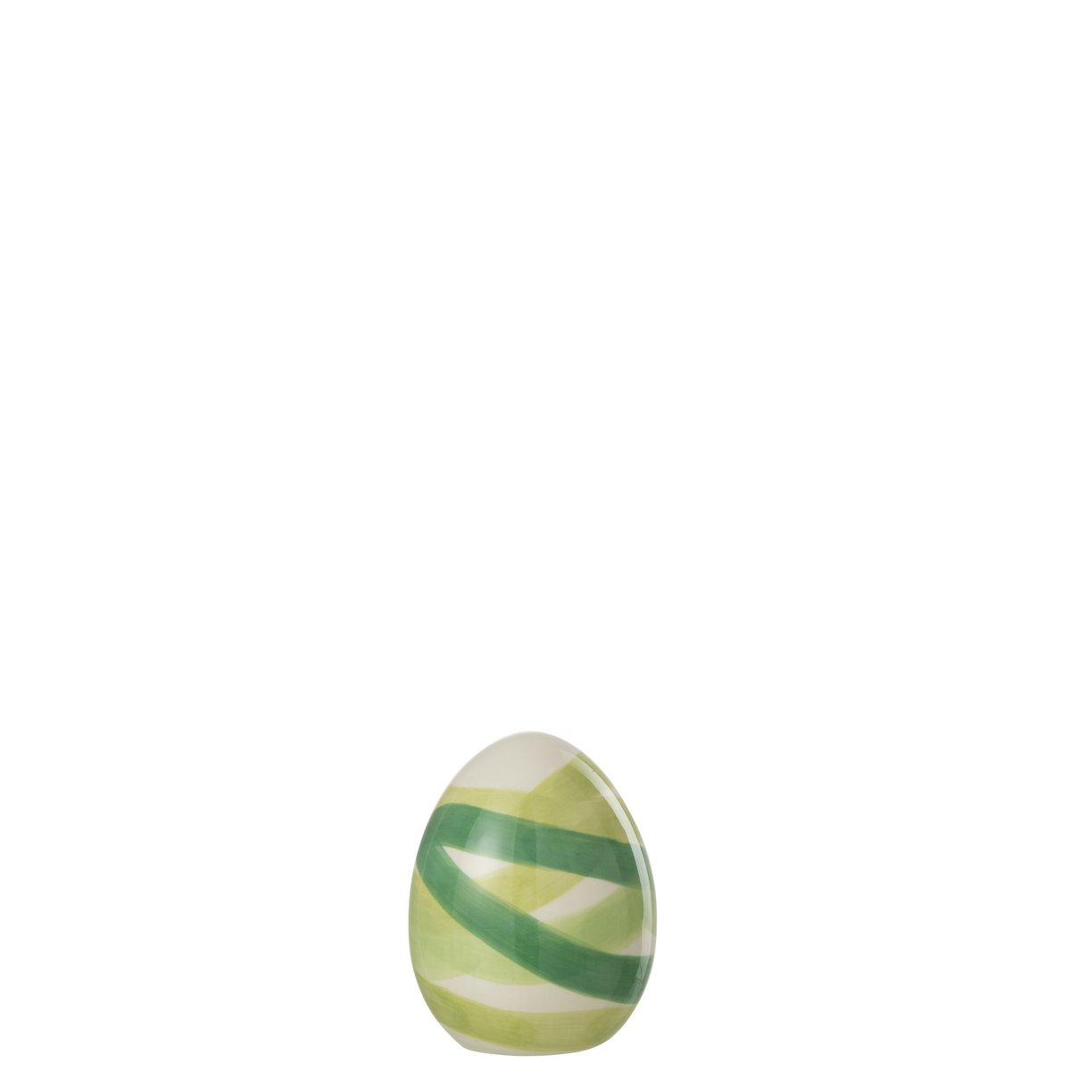Figurine Egg Lines en céramique verte, vue latérale