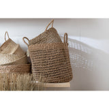 Lot de 2 paniers Oasis en seagrass naturel avec détails de tissage
