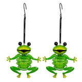 2 Set Solar-Deco Hanging Light "Frosch" Env. 20 cm de haut, en fer peint, y compris le capteur crépusculaire;