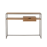 Console J-Line en bois naturel et métal, vue de face