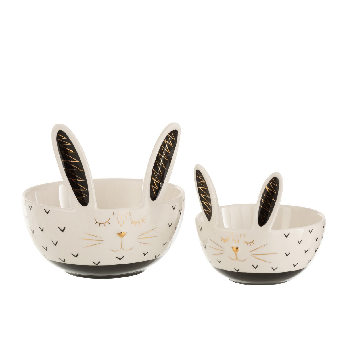Bol Lapin en céramique blanche de J-Line, design élégant et épuré