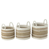 Ensemble de paniers Caro Raffia - Vue de face avec couleur naturelle