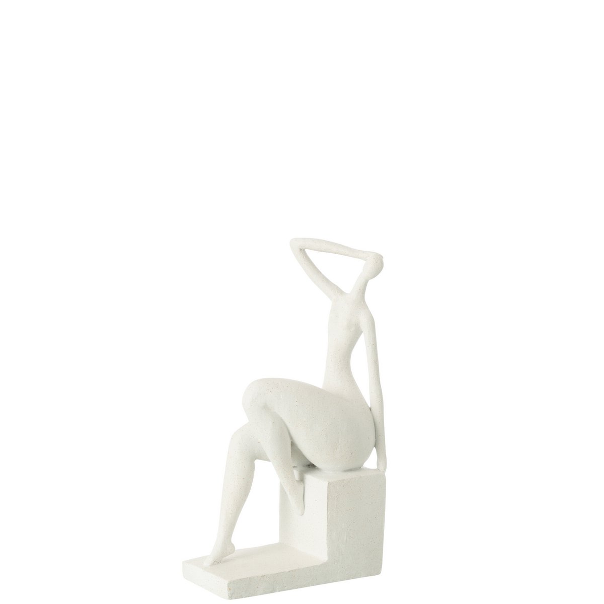 Dame Assise en Résine Blanc Mat - Mise en scène dans un intérieur