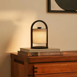 Lampe rechargeable en bois noir et gris River
