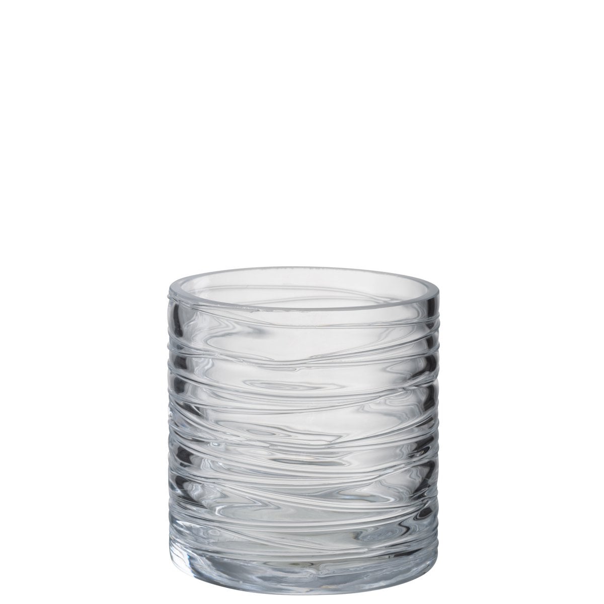 Photophore J-Line en verre transparent, sur table décorée
