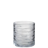Photophore J-Line en verre transparent, sur table décorée