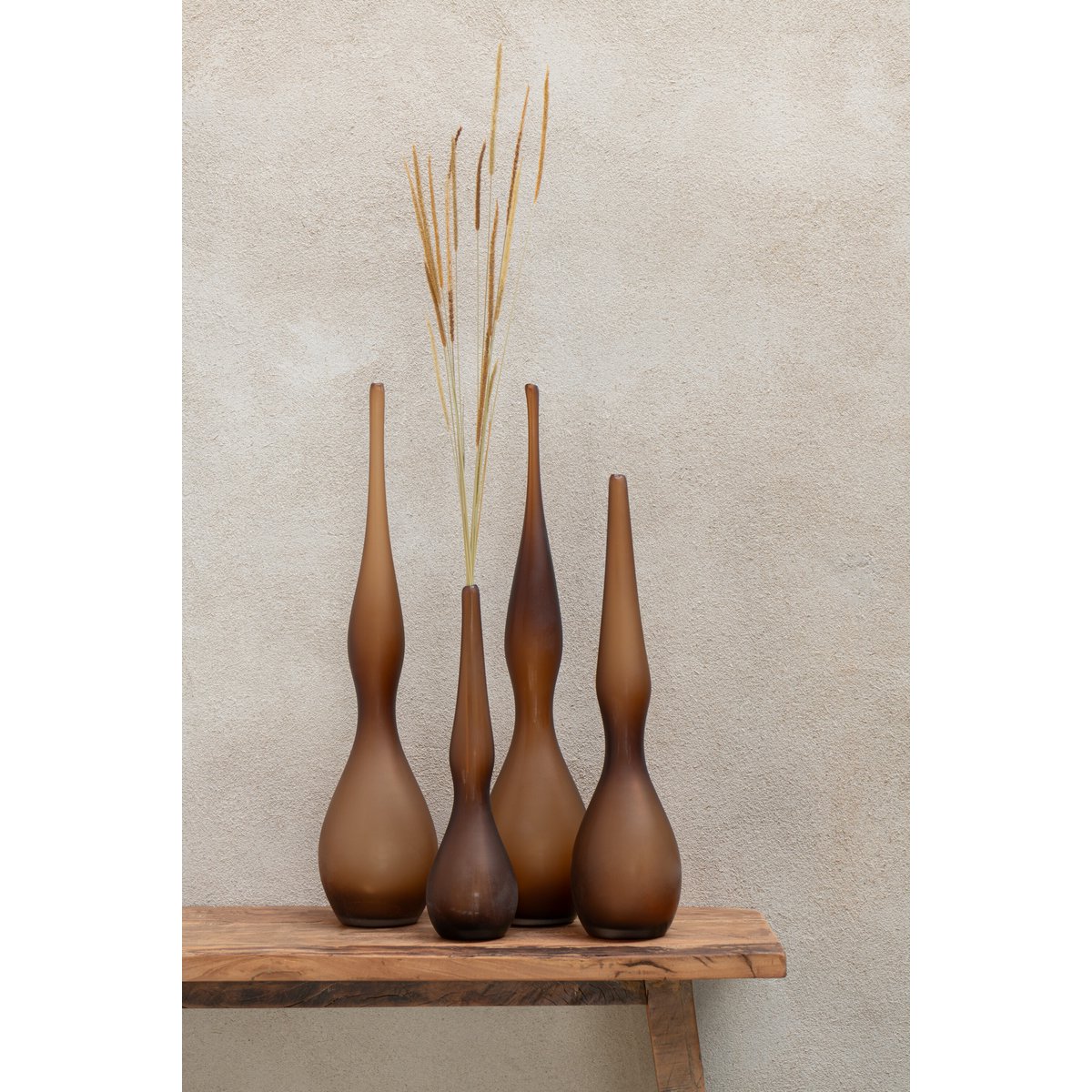 Lot de 3 vases Yoko en verre marron - vue 2