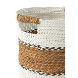 Détail du tissage en raphia des paniers Laura, couleur naturelle