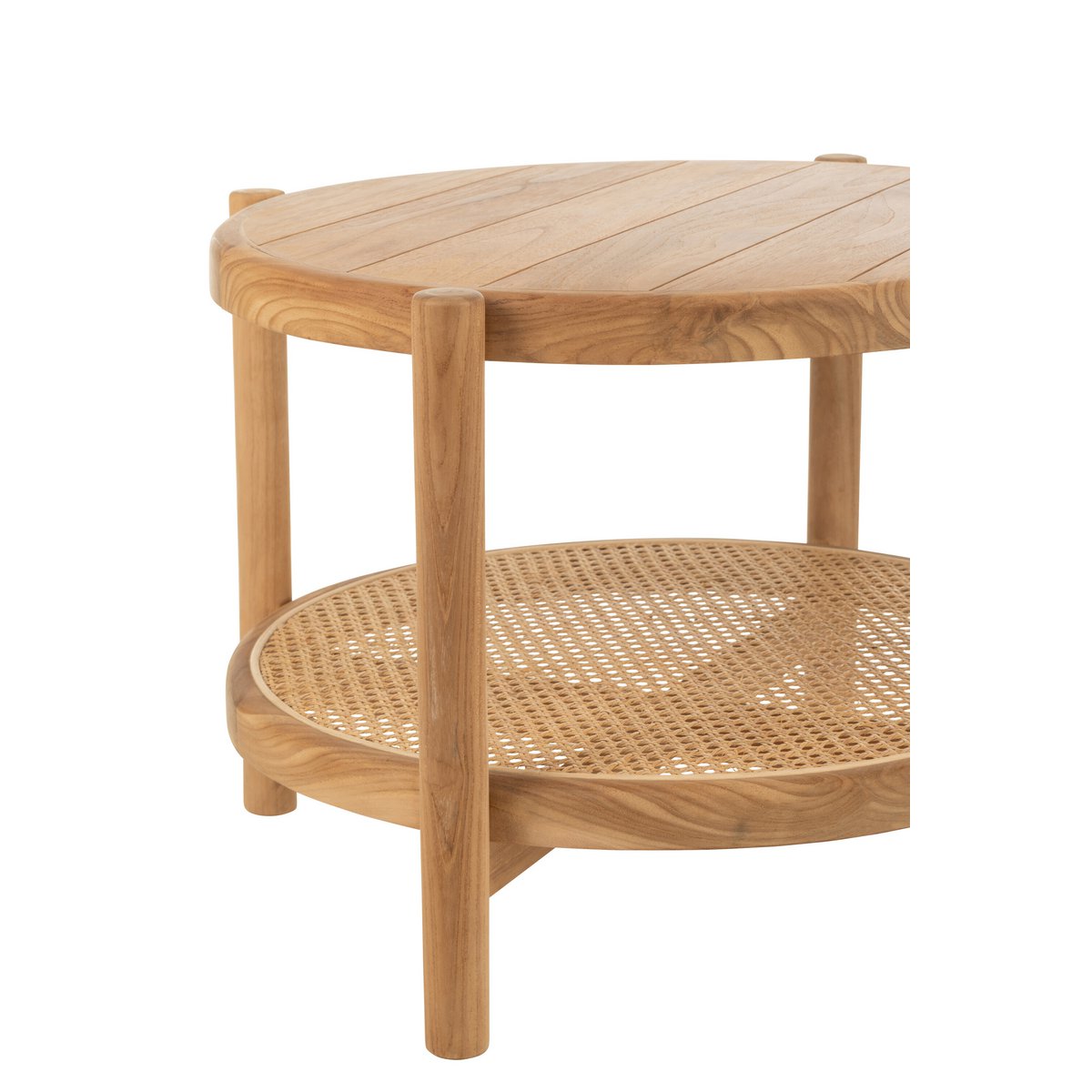 Détail du bois de teck naturel de la table d'appoint J-Line