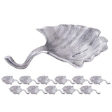 Shell Decorative Bowl Master Boîte à 12 parties en aluminium Ginkgo Grande coque en or ou en argent