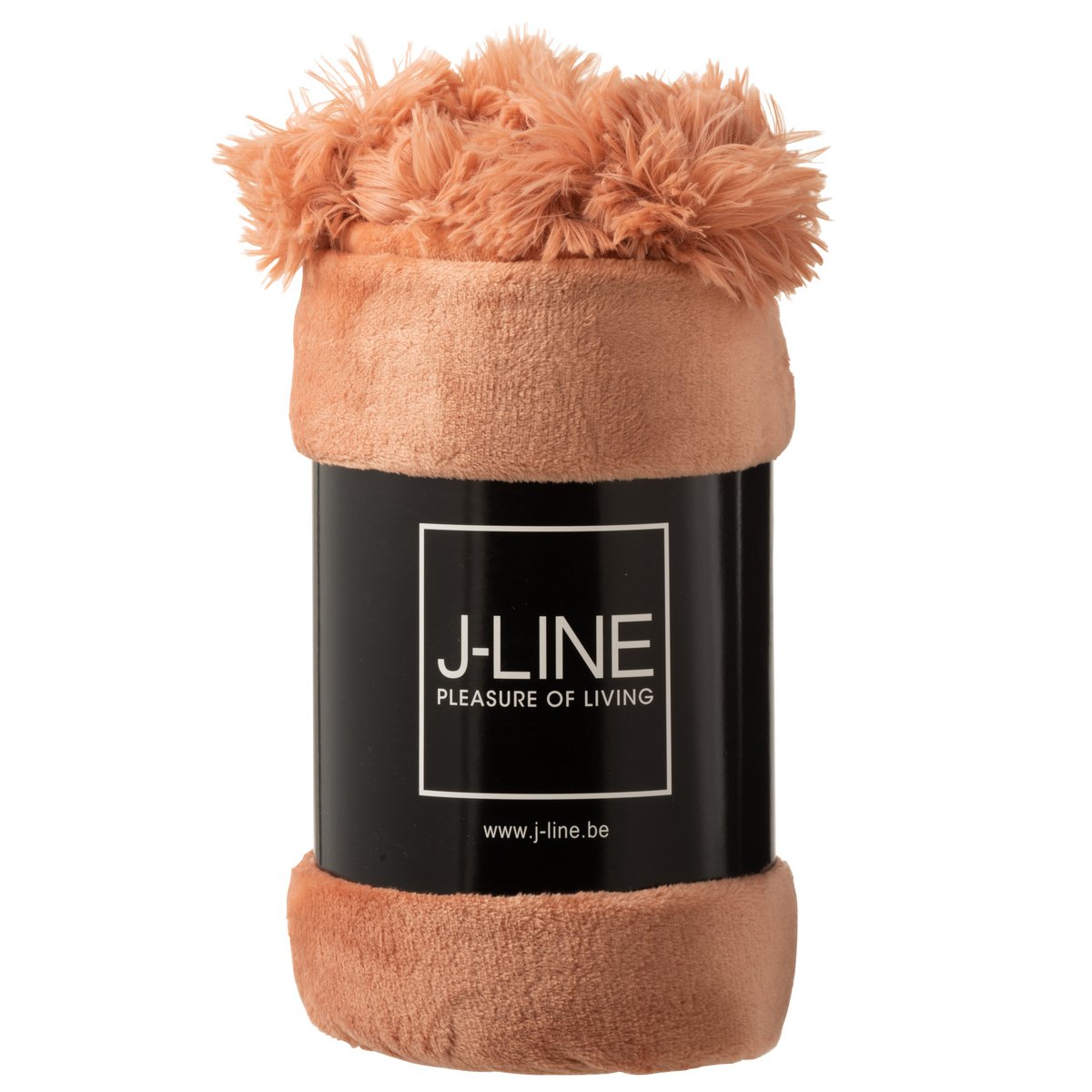 Texture douce du plaid Pompon J-Line pêche