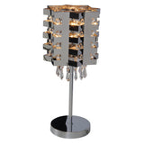 Lampe de table "cristallo" en métal et en verre, chrome, e27