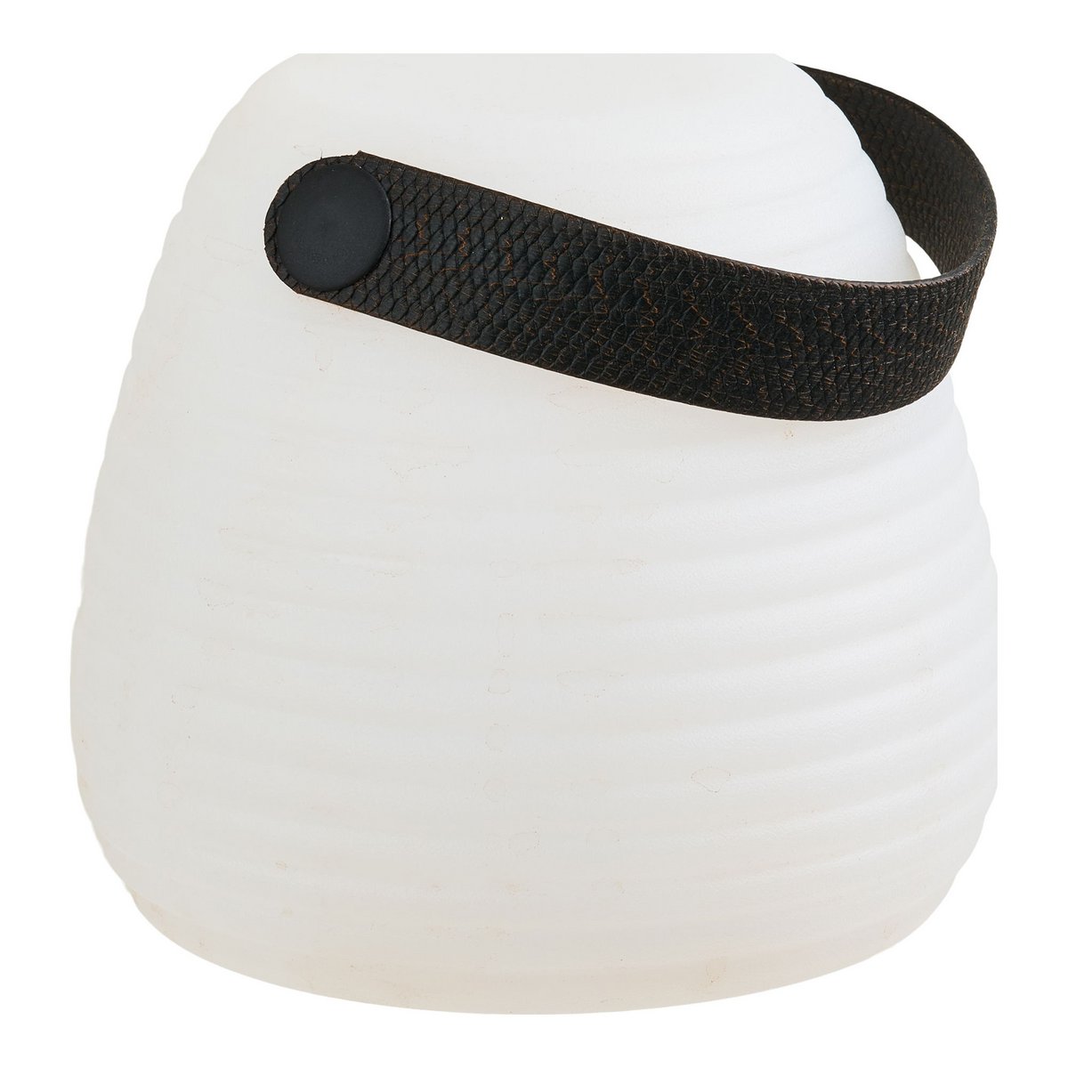 Lampe LED Derry blanche sur table en bois