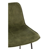 Chaise de bar Laurent en métal et textile vert vue de face