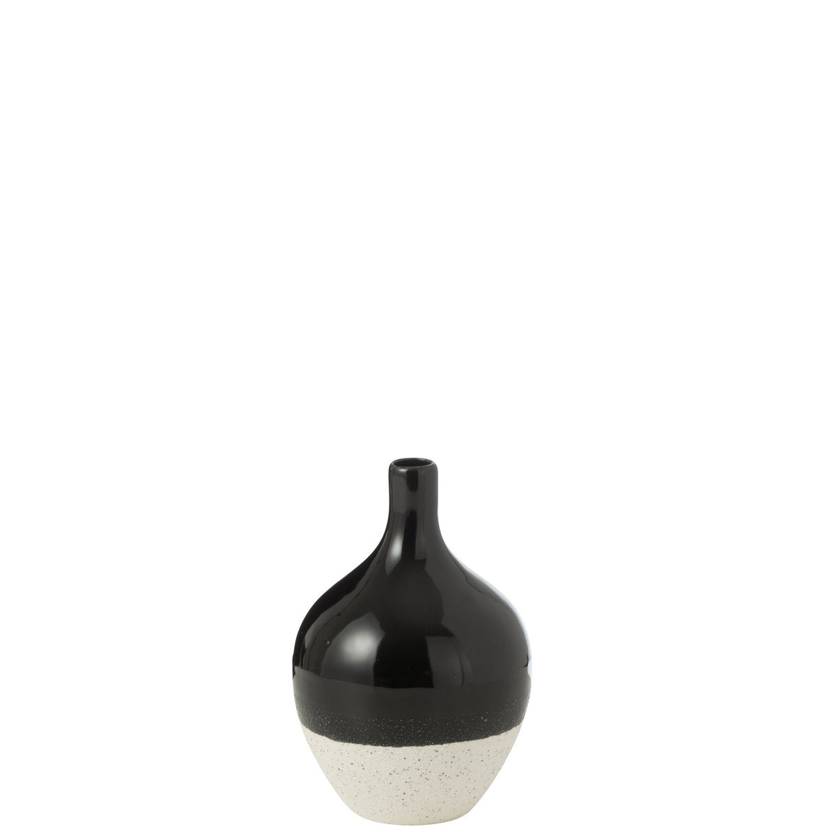 Vase Iva en porcelaine noir et blanc de J-Line, détail du motif