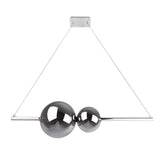 LED PRENDANT LAMP chrome "Nova" fait de verre en métal, en plastique et en fumée en métal et en métal, avec des LED fermement construites, environ. 105 cm de long