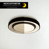 Plafond LED "Monterey" Ø 47,5 cm, de nombreuses fonctions, en métal et en plastique en noir, avec des LED intégrées, un éclairage pour les salons, le couloir ou le bureau