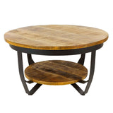Table basse ronde ø65cm table d'appoint Los Angeles structure métal noir