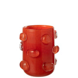 Vase Aruna J-Line en verre rouge, design moderne et élégant