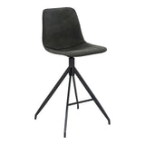 Chaise de comptoir Monaco en microfibre grise avec pieds en métal noir