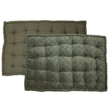 Coussin palette en velours forêt foncée, ambiance élégante