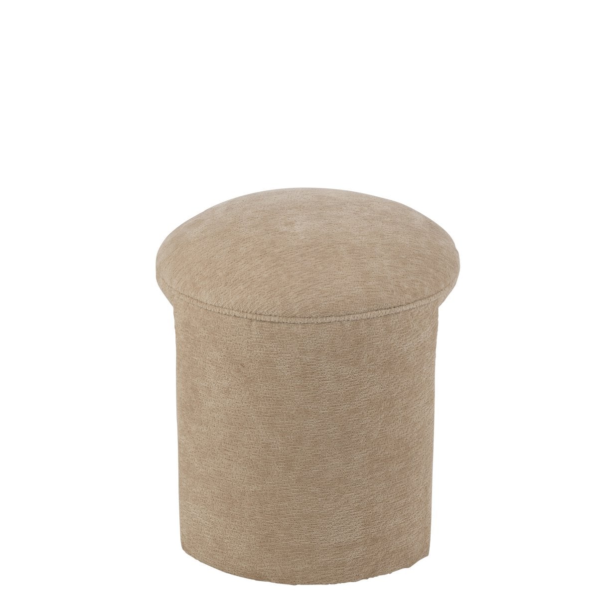 Tabouret J-Line rond en textile beige, ambiance salon