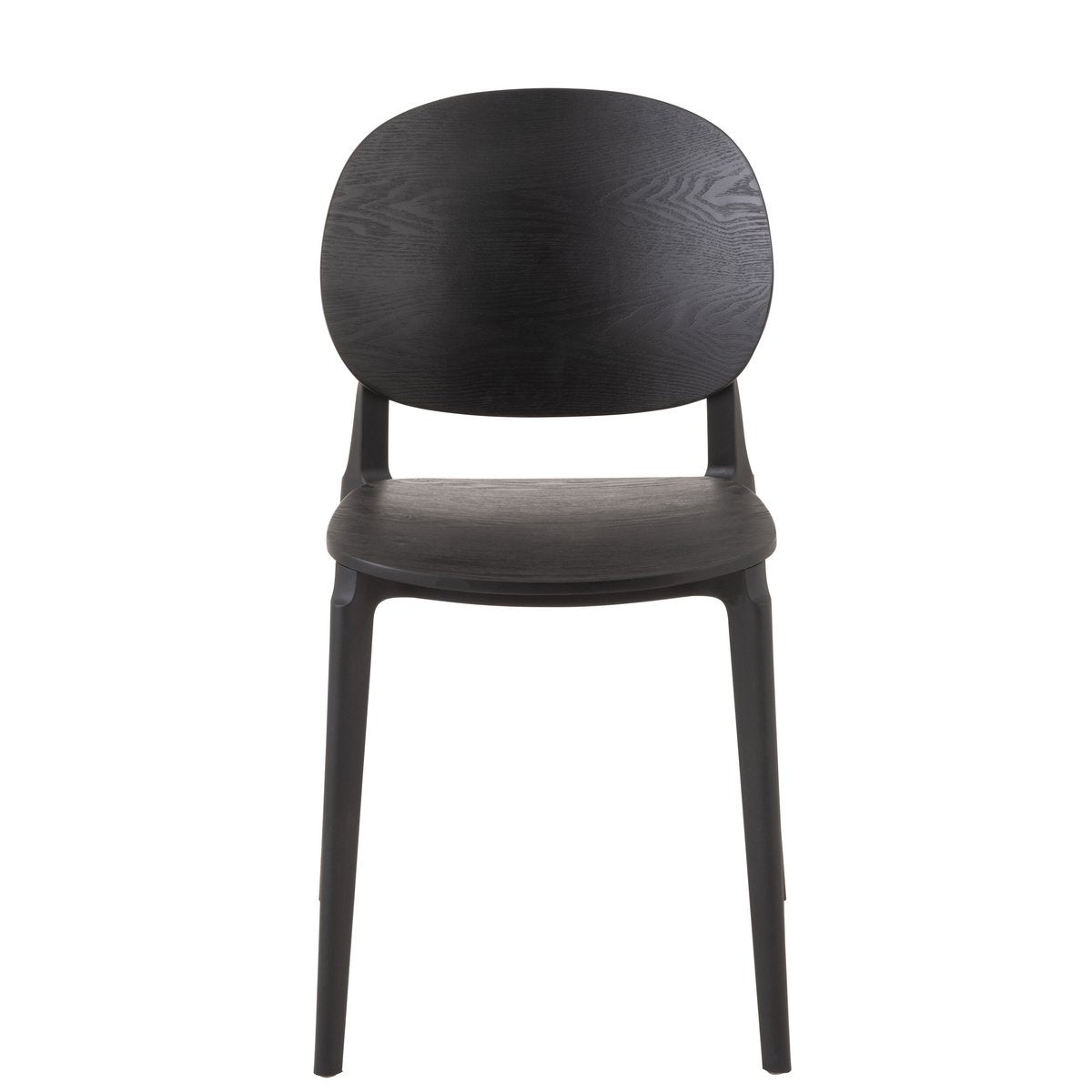 Chaise J-Line Basic en plastique noir vue de face