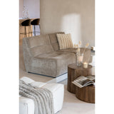 Détail des coutures du pouf Grid J-Line en mousse beige