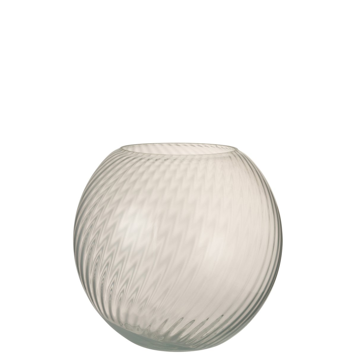 Vase en verre blanc J-Line, design moderne et épuré, 25 cm de hauteur