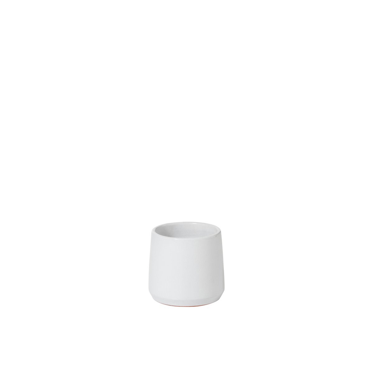 Pot de fleur J-Line rond en céramique blanche, détail de la texture