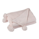 Plaid Pompon J-Line en rose clair, vue générale