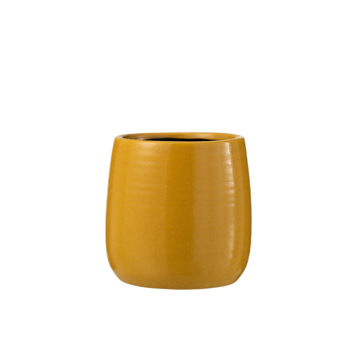 Pot de fleur J-Line, vue rapprochée du design ocre