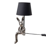 Lampe de table "Helge" Ø 18 cm, hauteur env. 45 cm, en céramique en noir et argent, des lames de texte noir