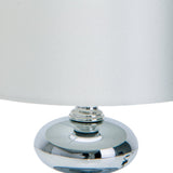 Tissu, lampe de table "Mali", lampe de table en métal et matériau textile, blanc, avec douille E14, pour salle à manger, salon, couloir ou bureau, lampe de table pour salon ou salle à manger, lampe de chevet 28,5 cm de haut