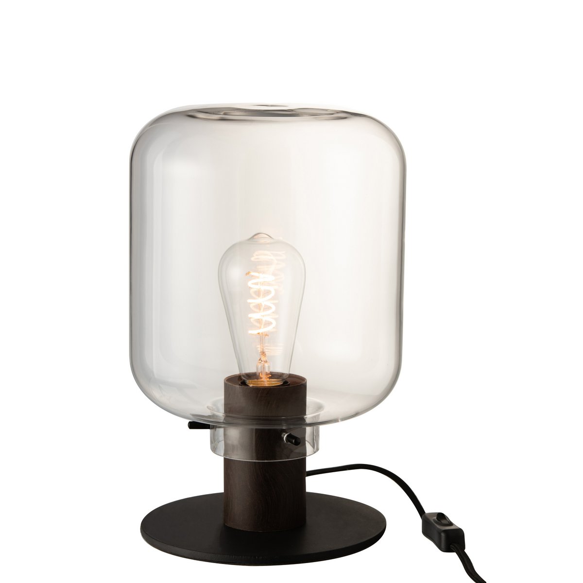 Lampe de table J-Line Kiyu en verre et métal, vue de face